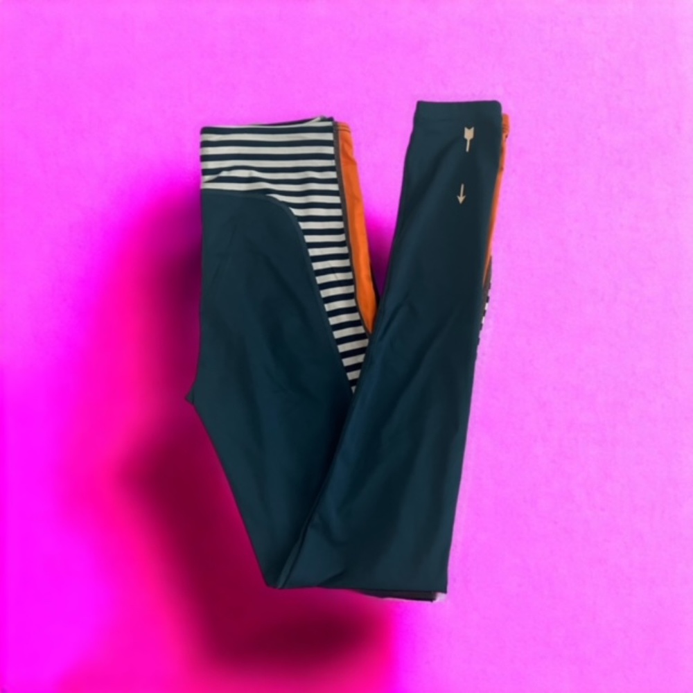 THE UPSIDE | Full length leggings Navy, Orange, White XS - Picture 1 of 6